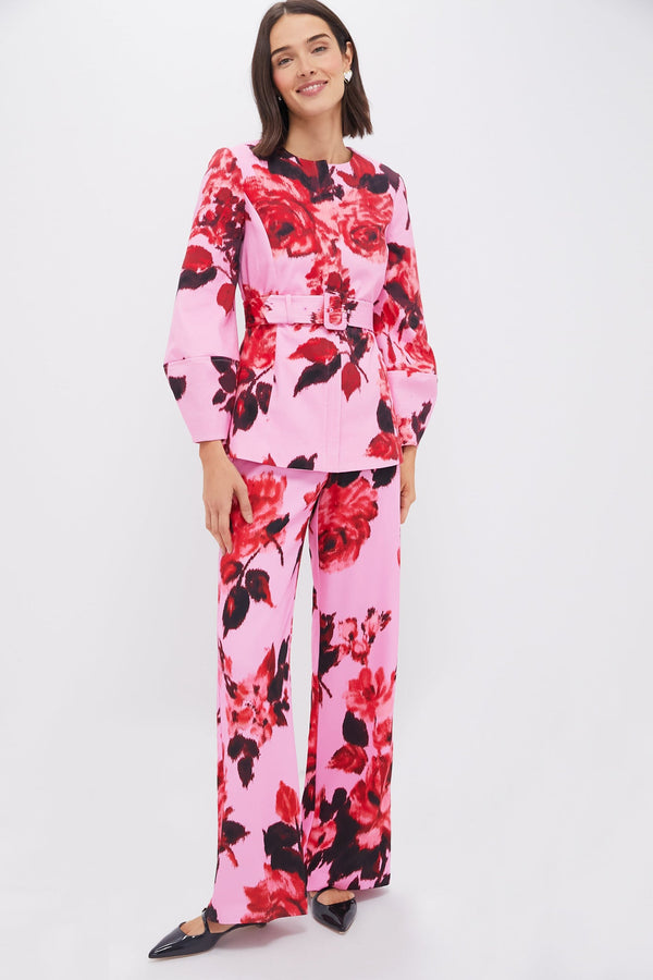 Cerise Blossom Long Sleeve Rhoda Tunic Top