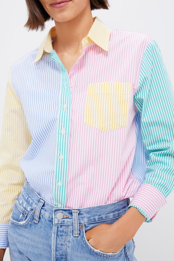 Bright Multi Stripe Boyfriend Shirt