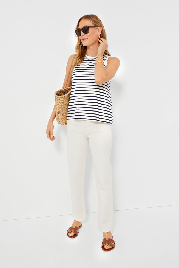 Navy Stripe Anthos Cotton Tank