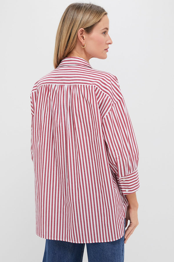 Red Stripe Adair Boyfriend Shirt