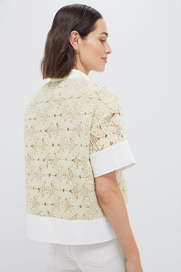 Tan Crochet Sofia Shirt
