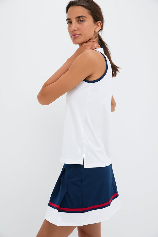 White Sleeveless Connors Mock Neck
