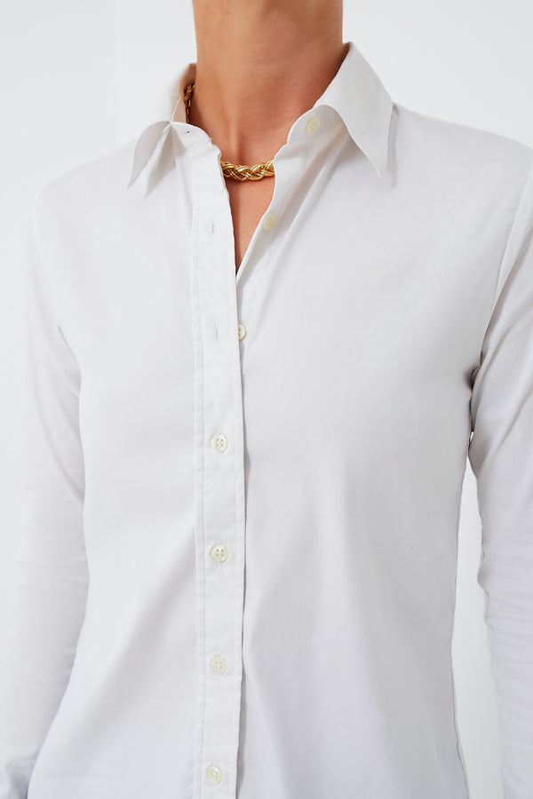 White Long Sleeve Essentials Shirt