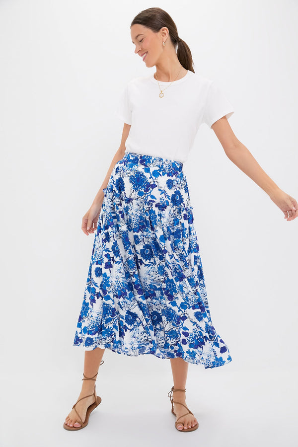 Indigo & Blue Floral Isla Maxi Skirt