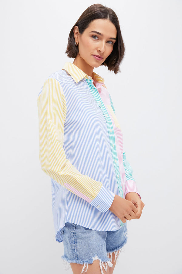 Bright Multi Stripe Boyfriend Shirt