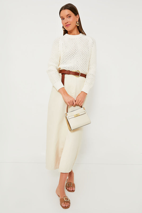 Ivory Crochet Knit Annette Sweater