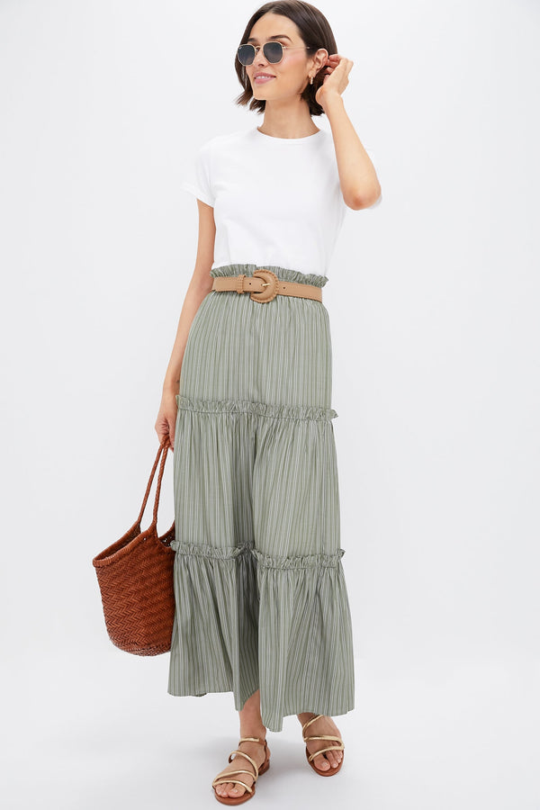 Green Stripe Prado Skirt