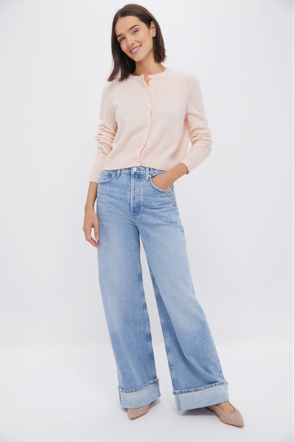 Soft Pink Riley Cashmere Cardigan