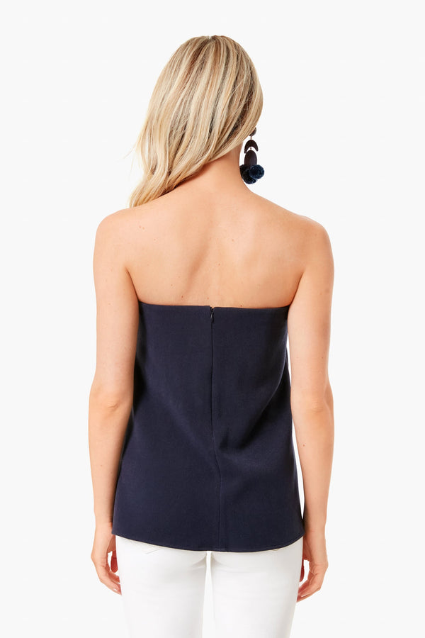 Strapless Navy Crepe Marin Top