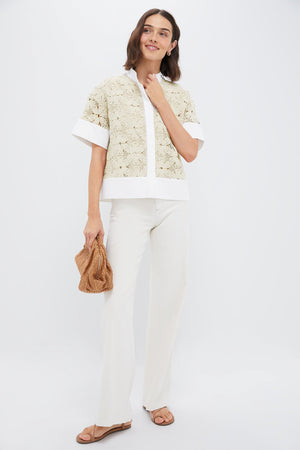 Tan Crochet Sofia Shirt