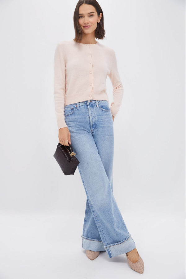 Soft Pink Riley Cashmere Cardigan