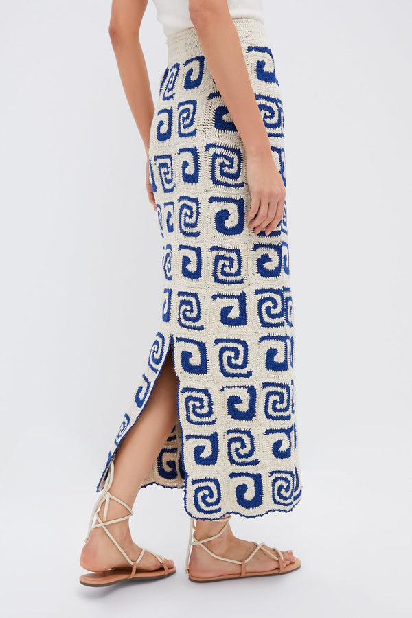 Blue Swirl Crochet Ana Skirt