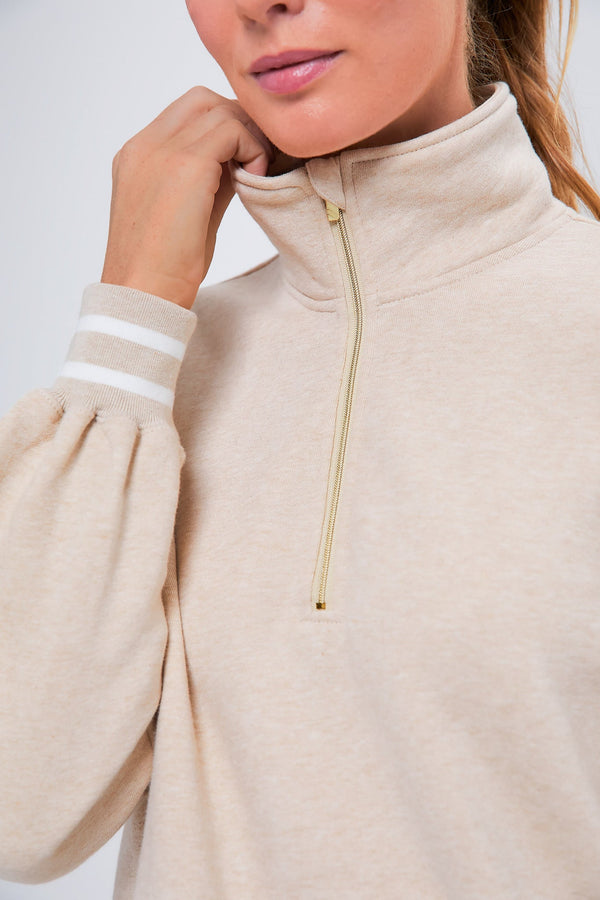 Heathered Oatmeal Carlson Quarter Zip