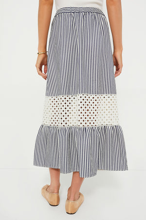 Blue Stripe Eyelet Hana Skirt