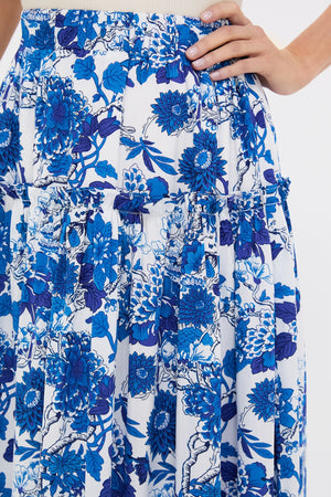 Indigo & Blue Floral Isla Maxi Skirt
