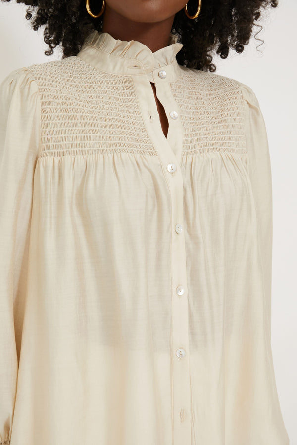 Champagne Jaia Smocked Blouse