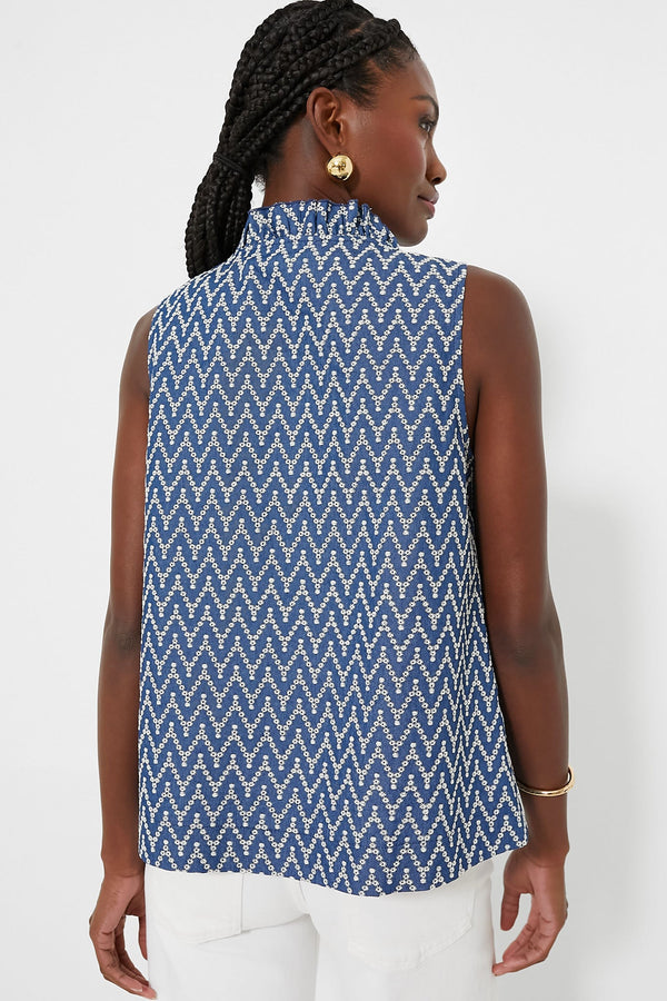 Denim Stripe Veronica Top
