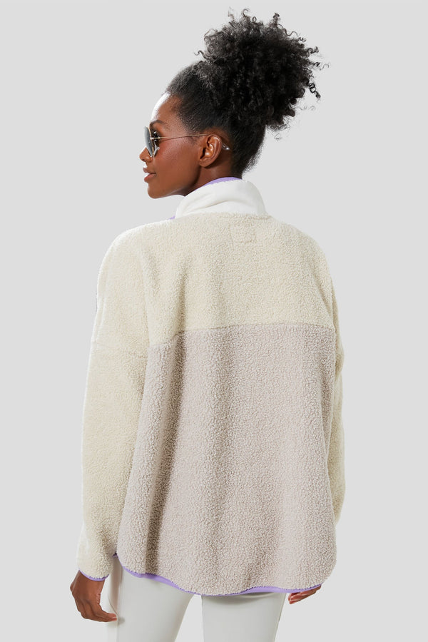 Gray and Lilac Fleece Cady Quarter Zip