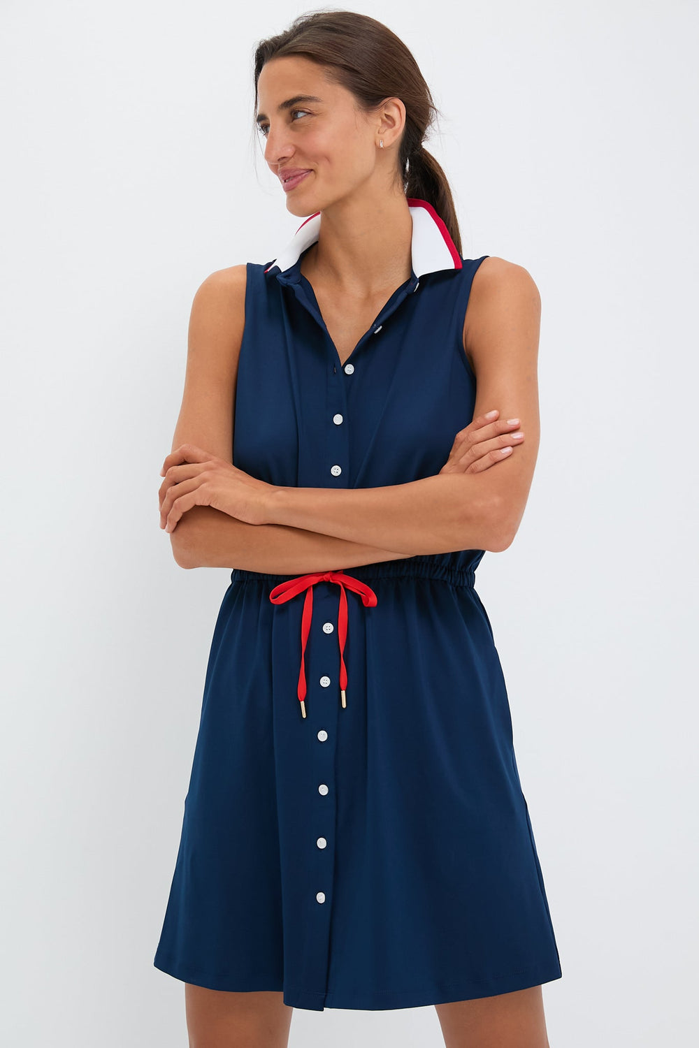 Navy Sleeveless Alcott Golf Dress