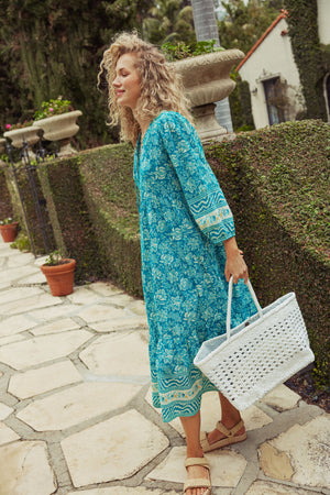Palmetto Bouquet Long Sleeve Salty Paloma Caftan
