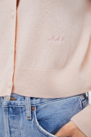 Soft Pink Riley Cashmere Cardigan