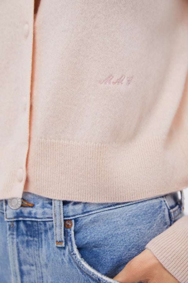 Soft Pink Riley Cashmere Cardigan