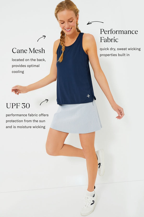 Navy Cane Racerback Ellen Tank