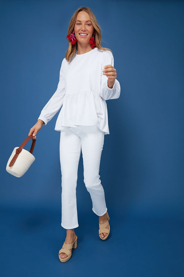 White Carlota Peplum Blouse