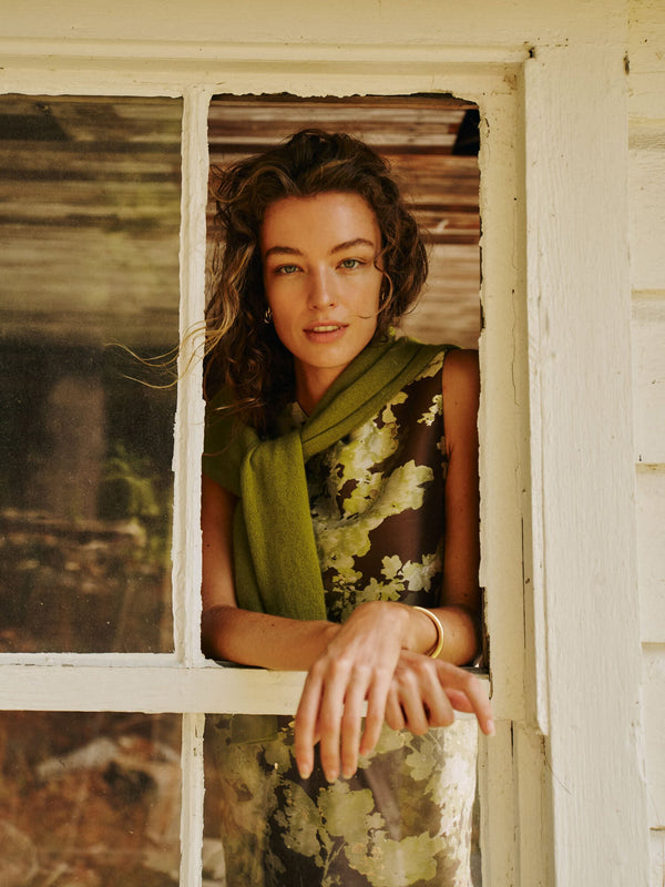 Green Riley Cashmere Cardigan