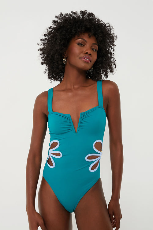 Exclusive Ocean and Blue Flora One Piece