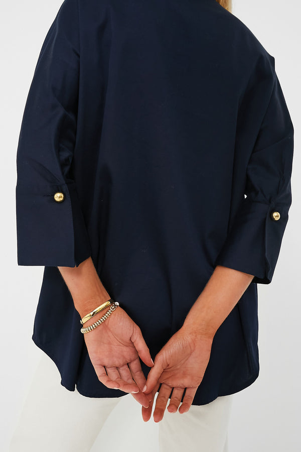 Navy Willow Blouse