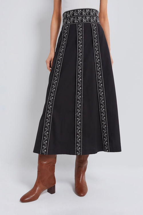 Embroidered Bouquet Jansen Skirt