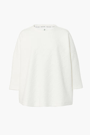 White Quilted Paisley Ally Swing Sweatshirt