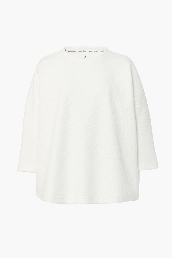 White Quilted Paisley Ally Swing Sweatshirt