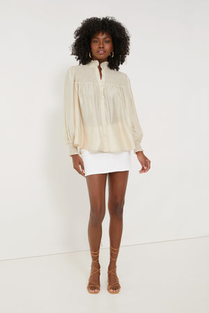 Champagne Jaia Smocked Blouse
