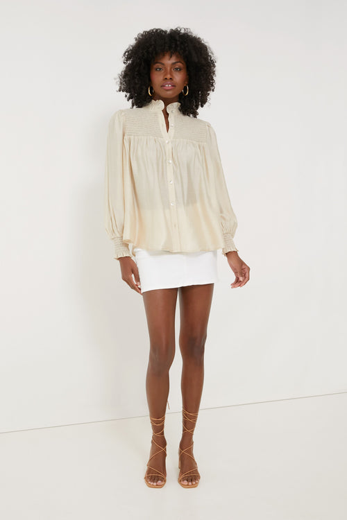 Champagne Jaia Smocked Blouse