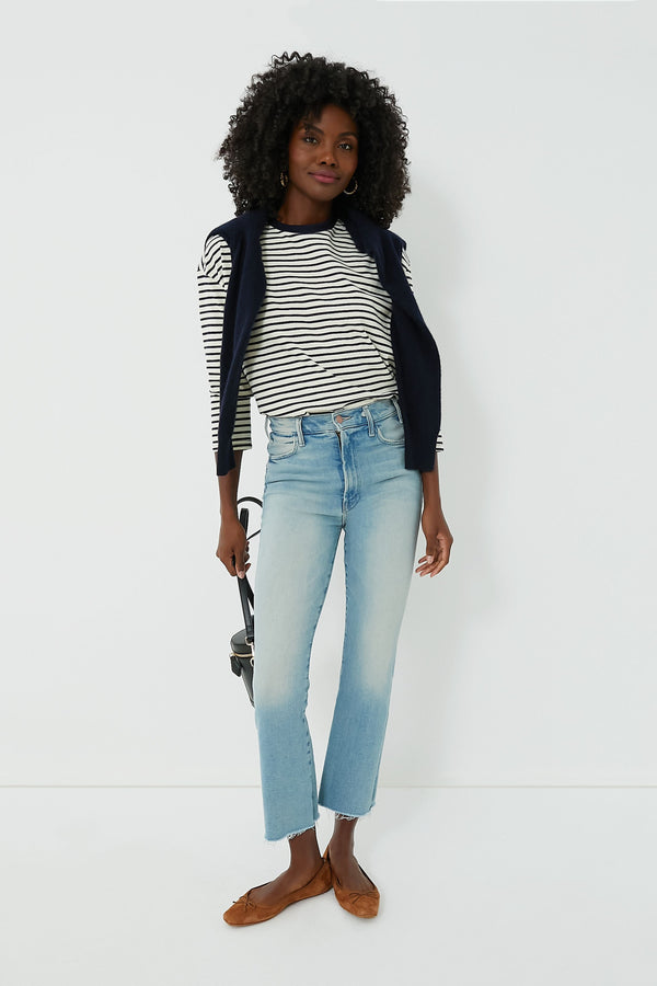 Navy Striped Knit Popover
