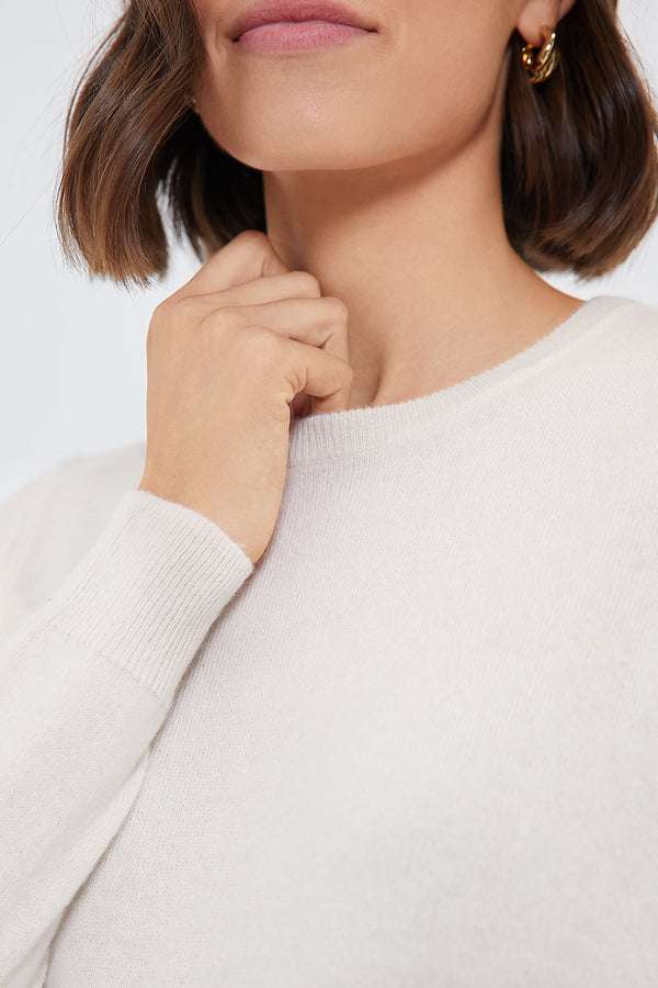 Ivory Cashmere Crewneck Sweater