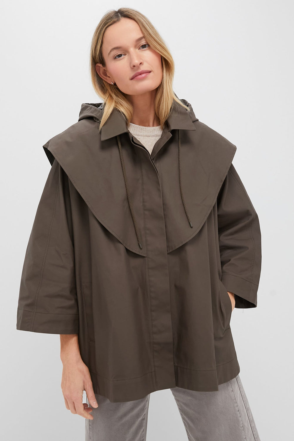 Olive Fletcher Wax Poncho