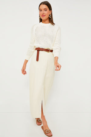 Ivory Crochet Knit Annette Sweater