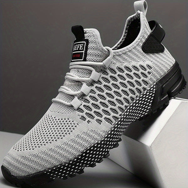 Casual Geometric Print Breathable Mesh Sneakers