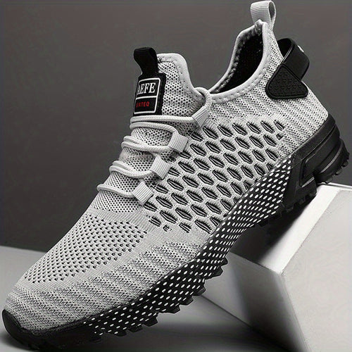 Casual Geometric Print Breathable Mesh Sneakers