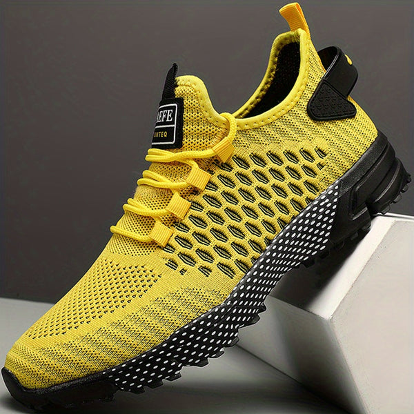 Casual Geometric Print Breathable Mesh Sneakers