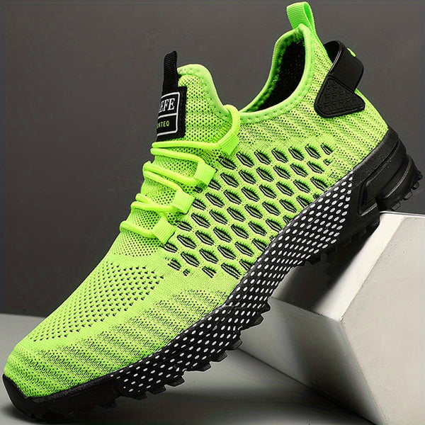 Casual Geometric Print Breathable Mesh Sneakers