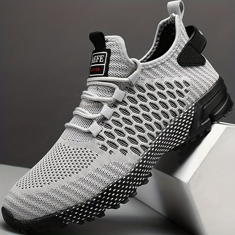 Casual Geometric Print Breathable Mesh Sneakers